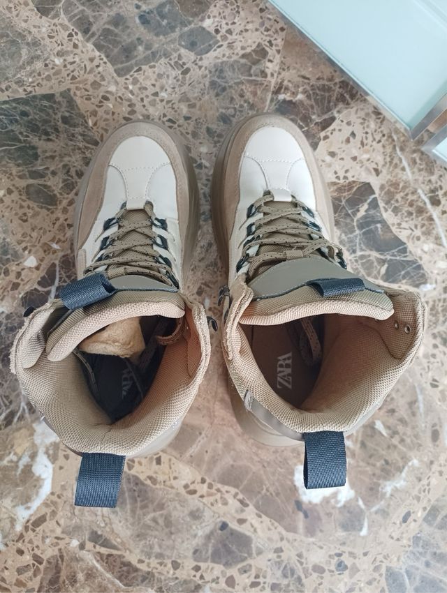 Botas Zara Beige y Marrón