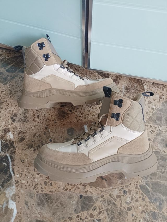 Botas Zara Beige y Marrón
