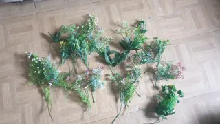 Adorno pared césped artificial flores