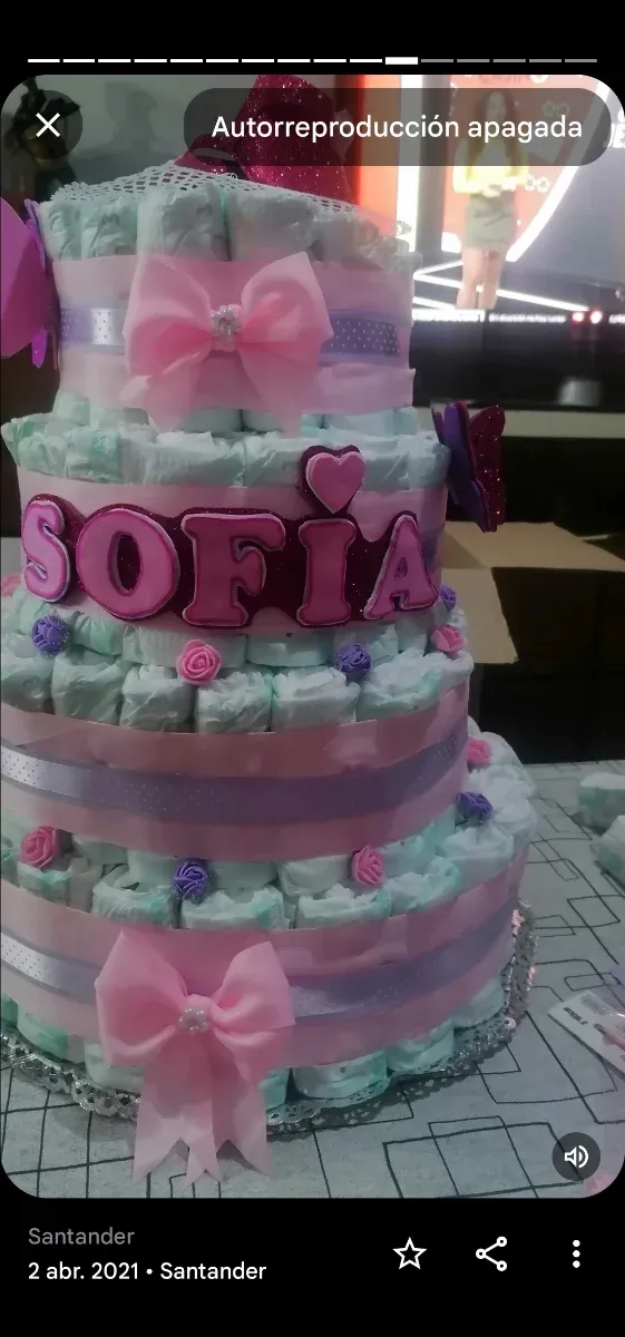 Tarta de pañales 5 niveles