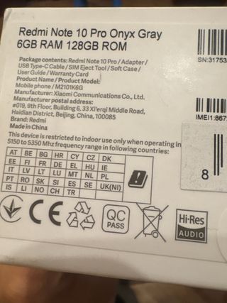 Xiaomi Redmi Note 10 Pro Negro/Naranja