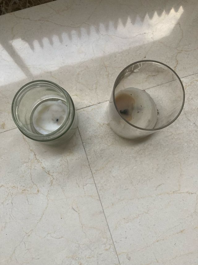 Portavelas de bambú y metal