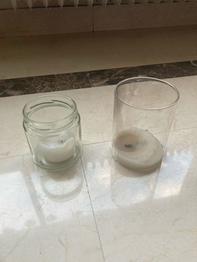 Portavelas de bambú y metal