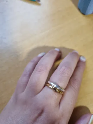 Anillo Tous Doble Dorado y Plateado