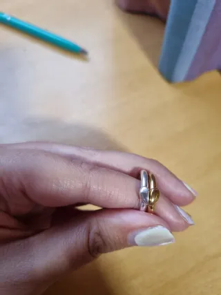 Anillo Tous Doble Dorado y Plateado