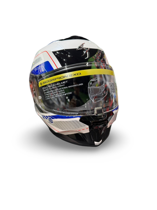 Casco integral Scorpion Exo-391 Leo – Blanco Azul