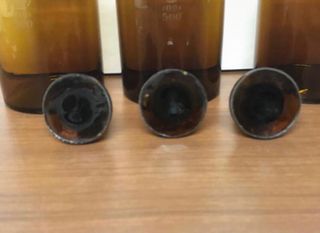 3 Boccette Vetro Farmacia 500ml Vintage