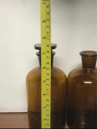 3 Boccette Vetro Farmacia 500ml Vintage