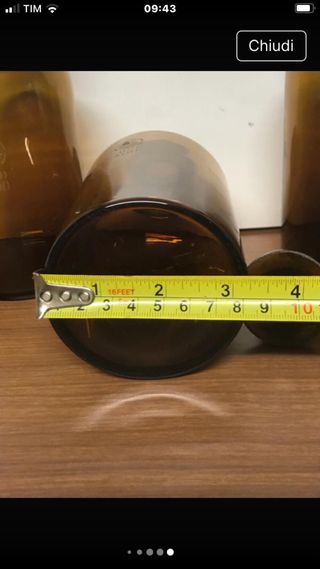 3 Boccette Vetro Farmacia 500ml Vintage