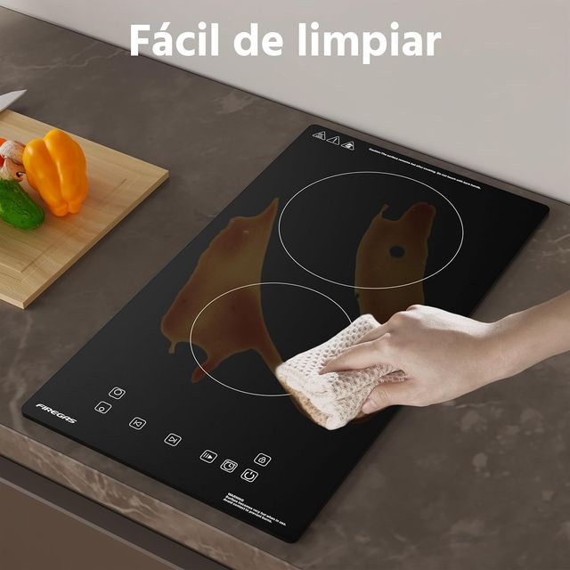 PLACA VITROCERÁMICA 2 FUEGOS 3000W 29CM TÁCTIL