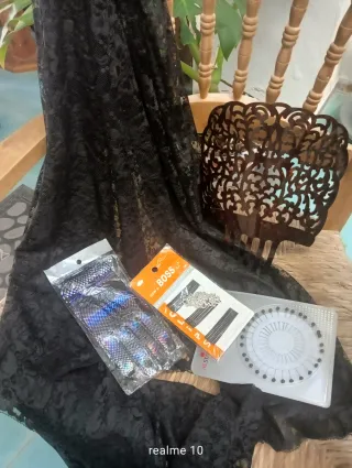 Conjunto mantilla, peineta y complementos