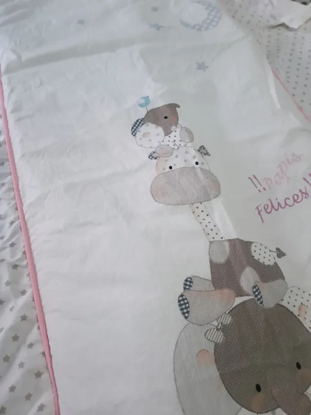 Edredón y chichonera cuna ositos