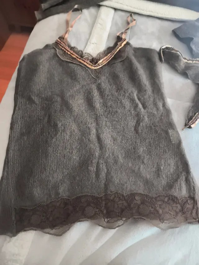 Conjunto de punto con encaje,lo compré en Paris