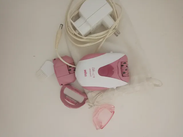 Silk-épil Braun depiladora rosa y blanca