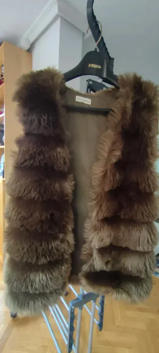 Chaleco Piel Sintética Marrón Talla Única