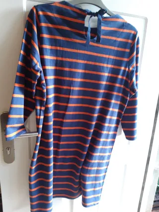 Vestido rayas azul y naranja