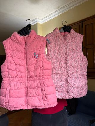 Chaqueton sin manga rosa REVERSIBLE TALLA 12