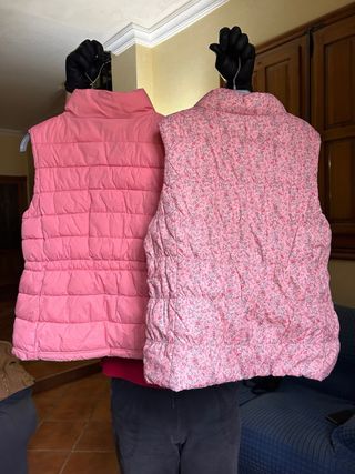 Chaqueton sin manga rosa REVERSIBLE TALLA 12