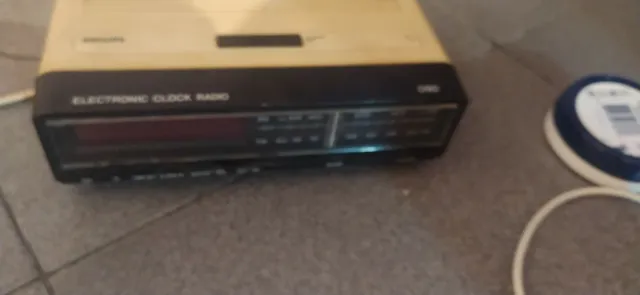 Radio Reloj Philips vintage Beige/Negro