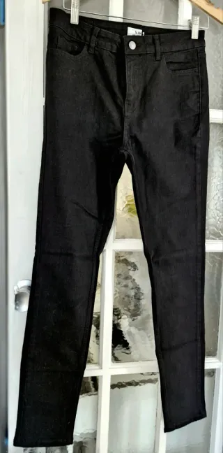 Pantalón vaquero negro slim Kiabi T.40/30L