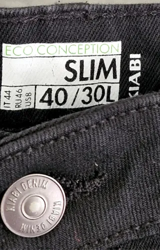 Pantalón vaquero negro slim Kiabi T.40/30L