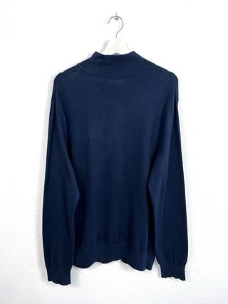 Jersey Nautica Azul Media Cremallera Clásico Retro