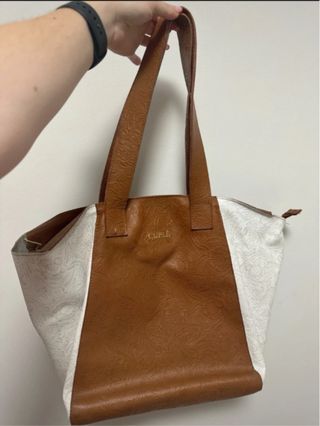 Bolso Cuplé Marrón y Blanco