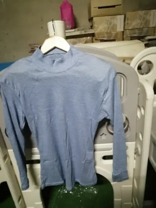 Jersey cuello alto señora azul