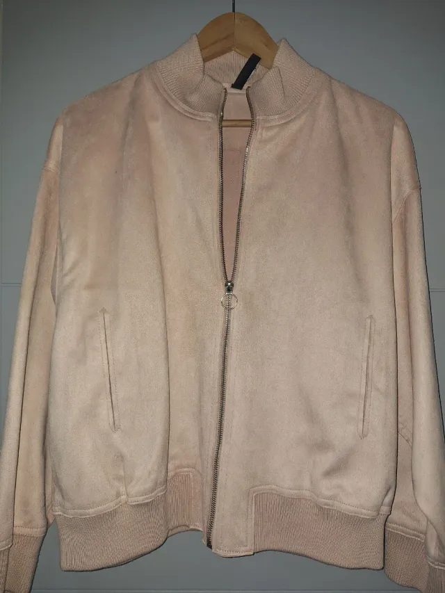Bomber antelina beige/rosa