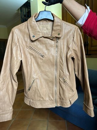 Chaqueta efecto piel marrón TALLA 14