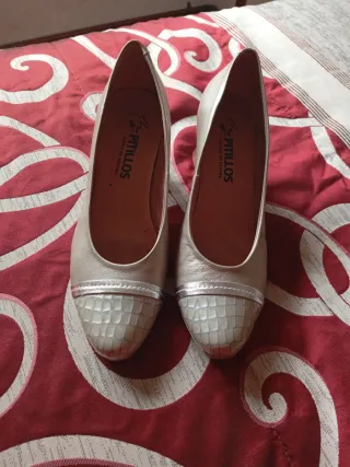 Zapatos Pitillos Talla 41 Plateados