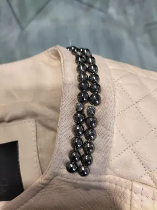 Cazadora cuero Goes beige