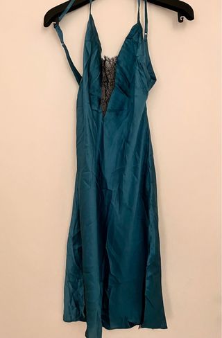 Camisón lencería seda con encaje