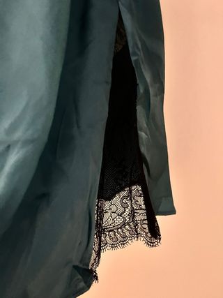 Camisón lencería seda con encaje