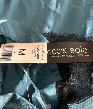 Camisón lencería seda con encaje