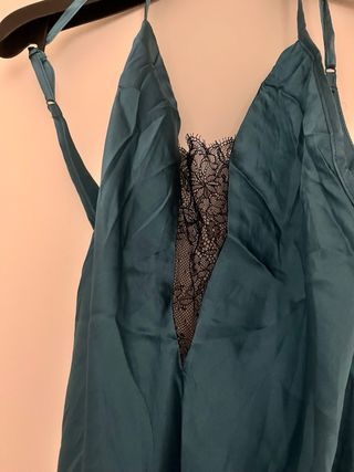 Camisón lencería seda con encaje