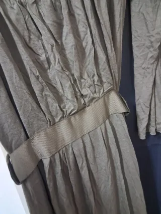 Vestido verde olivo con cinturón