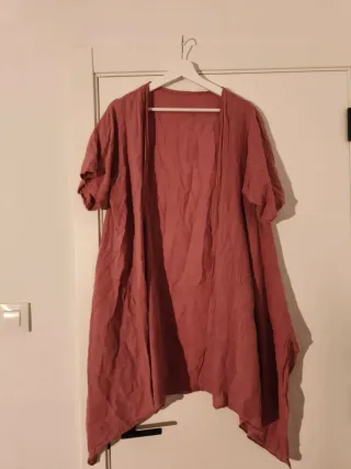 Chaleco de lino rosa talla única