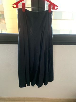 Falda larga azul marino Massimo Dutti