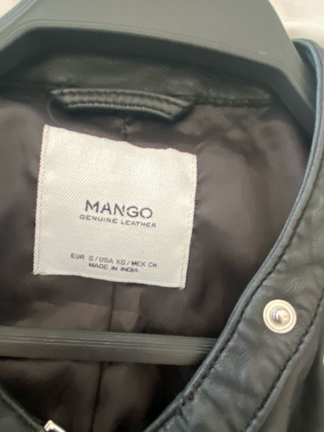 Cazadora Piel cálidad Mango Negra XS