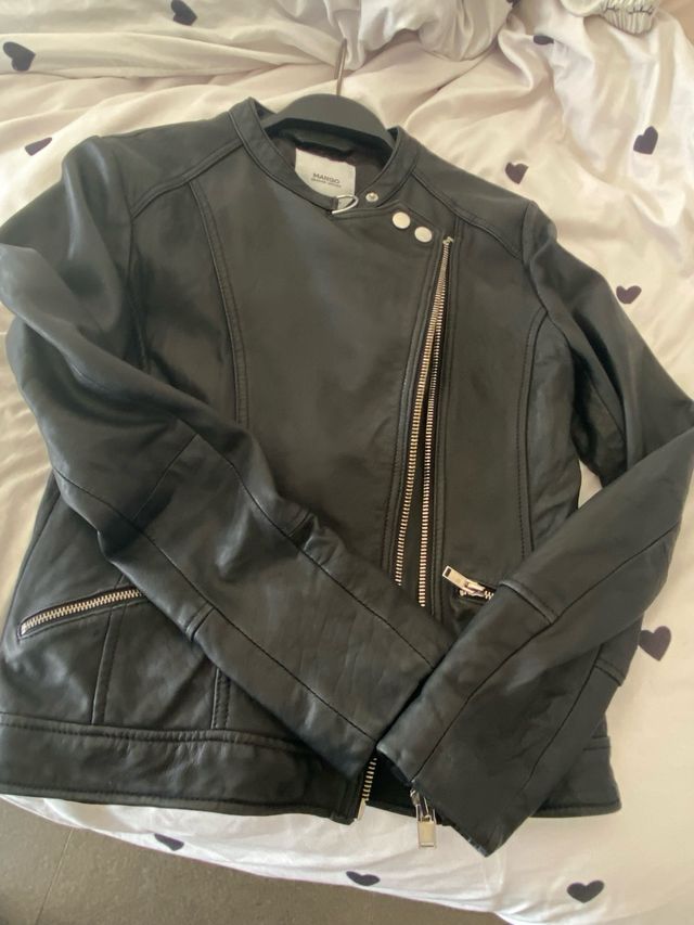 Cazadora Piel cálidad Mango Negra XS