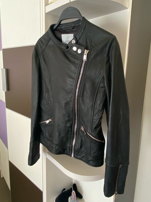 Cazadora Piel cálidad Mango Negra XS