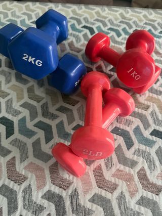 Lote Mancuernas 1kg, 2kg y 2lb