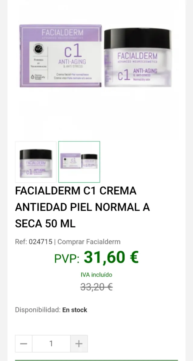 Crema Facialderm C1 Anti-Aging & Anti-Stress