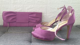 Zapatos morados talla 39 y bolso