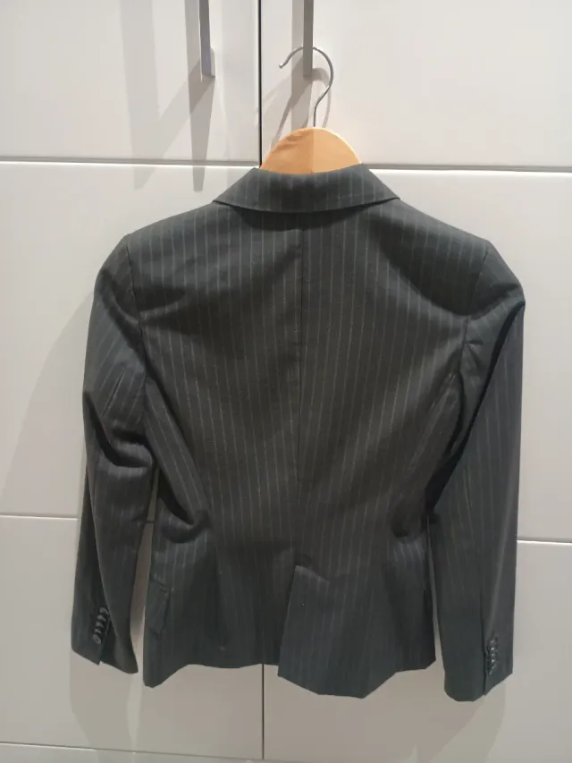 Blazer Zara Mujer Raya Gris