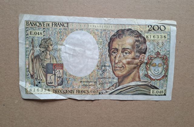 Billete de 200 francos