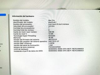 Mac Pro Apple 6.1 3,5 GHz ram 16Gb