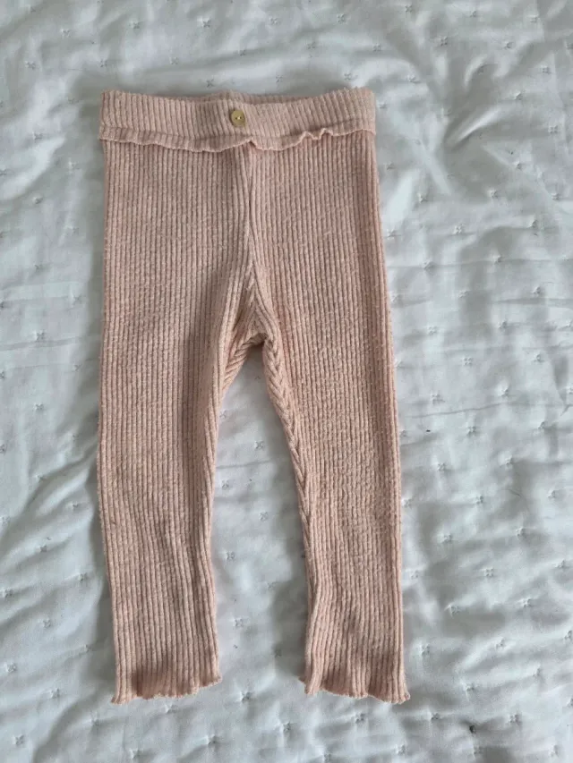 Pantalón Zara bebé rosa canalé