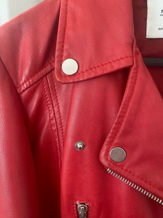 Cazadora Piel cálidad Mango Roja Talla M